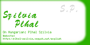 szilvia plhal business card